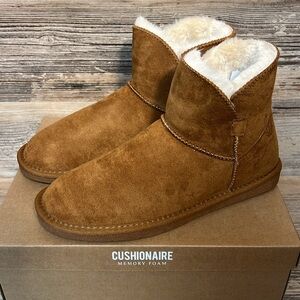Cushionaire Happy Faux Fur Lined Slip on Booties in Chestnut Size 8.5 NEW